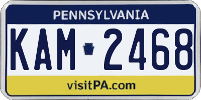 PA license plate KAM2468