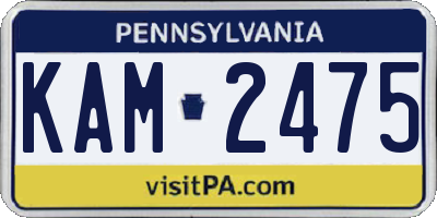 PA license plate KAM2475