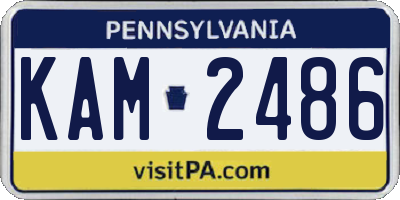 PA license plate KAM2486