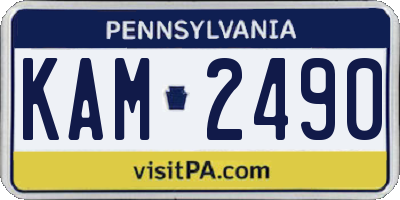 PA license plate KAM2490