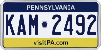 PA license plate KAM2492