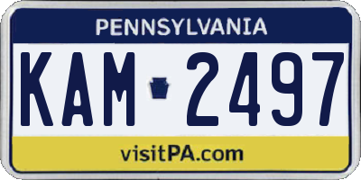PA license plate KAM2497