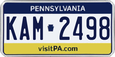 PA license plate KAM2498