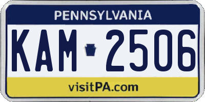 PA license plate KAM2506