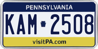 PA license plate KAM2508