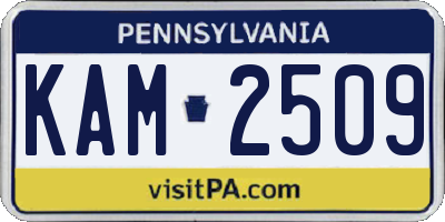 PA license plate KAM2509