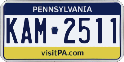 PA license plate KAM2511