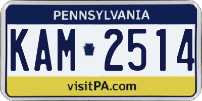 PA license plate KAM2514