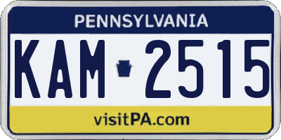 PA license plate KAM2515