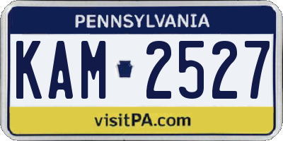 PA license plate KAM2527