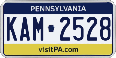 PA license plate KAM2528