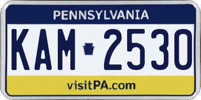 PA license plate KAM2530