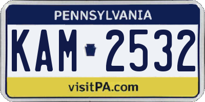 PA license plate KAM2532
