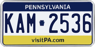 PA license plate KAM2536