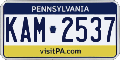 PA license plate KAM2537