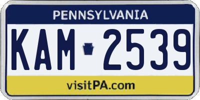 PA license plate KAM2539