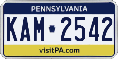 PA license plate KAM2542
