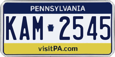 PA license plate KAM2545