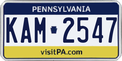 PA license plate KAM2547