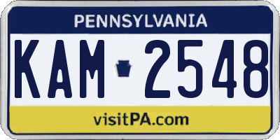 PA license plate KAM2548