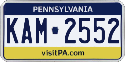 PA license plate KAM2552