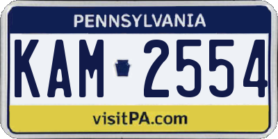 PA license plate KAM2554