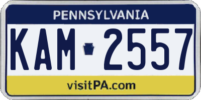 PA license plate KAM2557