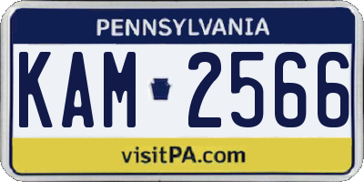 PA license plate KAM2566