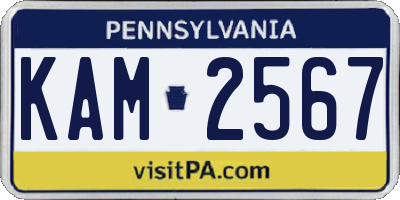 PA license plate KAM2567