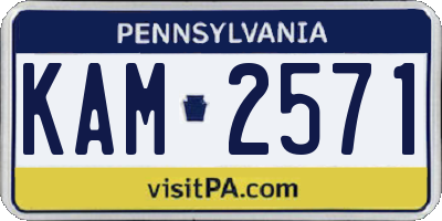 PA license plate KAM2571