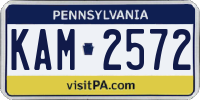 PA license plate KAM2572