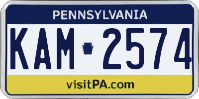 PA license plate KAM2574