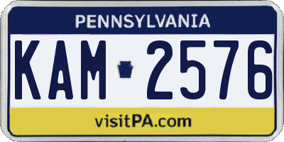 PA license plate KAM2576