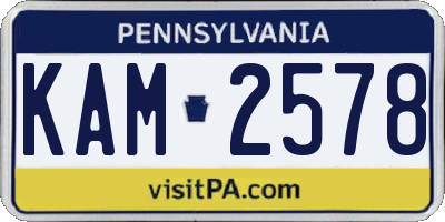 PA license plate KAM2578