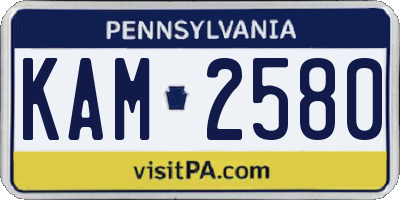 PA license plate KAM2580