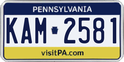 PA license plate KAM2581