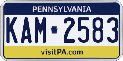 PA license plate KAM2583