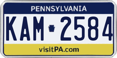 PA license plate KAM2584