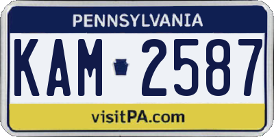 PA license plate KAM2587