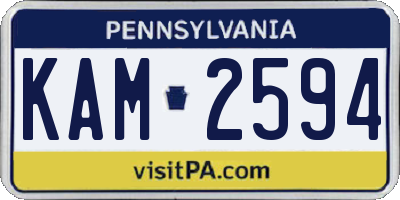 PA license plate KAM2594
