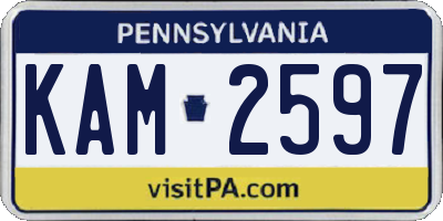 PA license plate KAM2597
