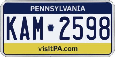 PA license plate KAM2598