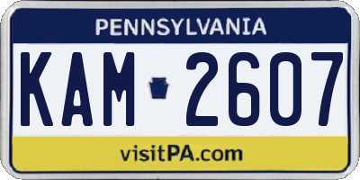 PA license plate KAM2607