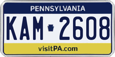 PA license plate KAM2608