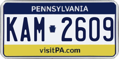 PA license plate KAM2609