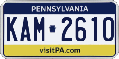 PA license plate KAM2610