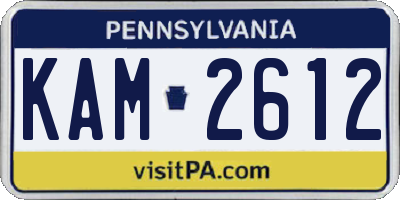 PA license plate KAM2612