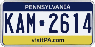PA license plate KAM2614