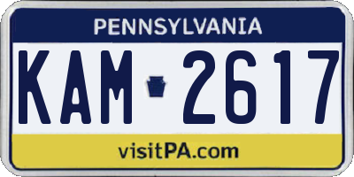 PA license plate KAM2617