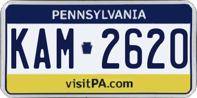PA license plate KAM2620